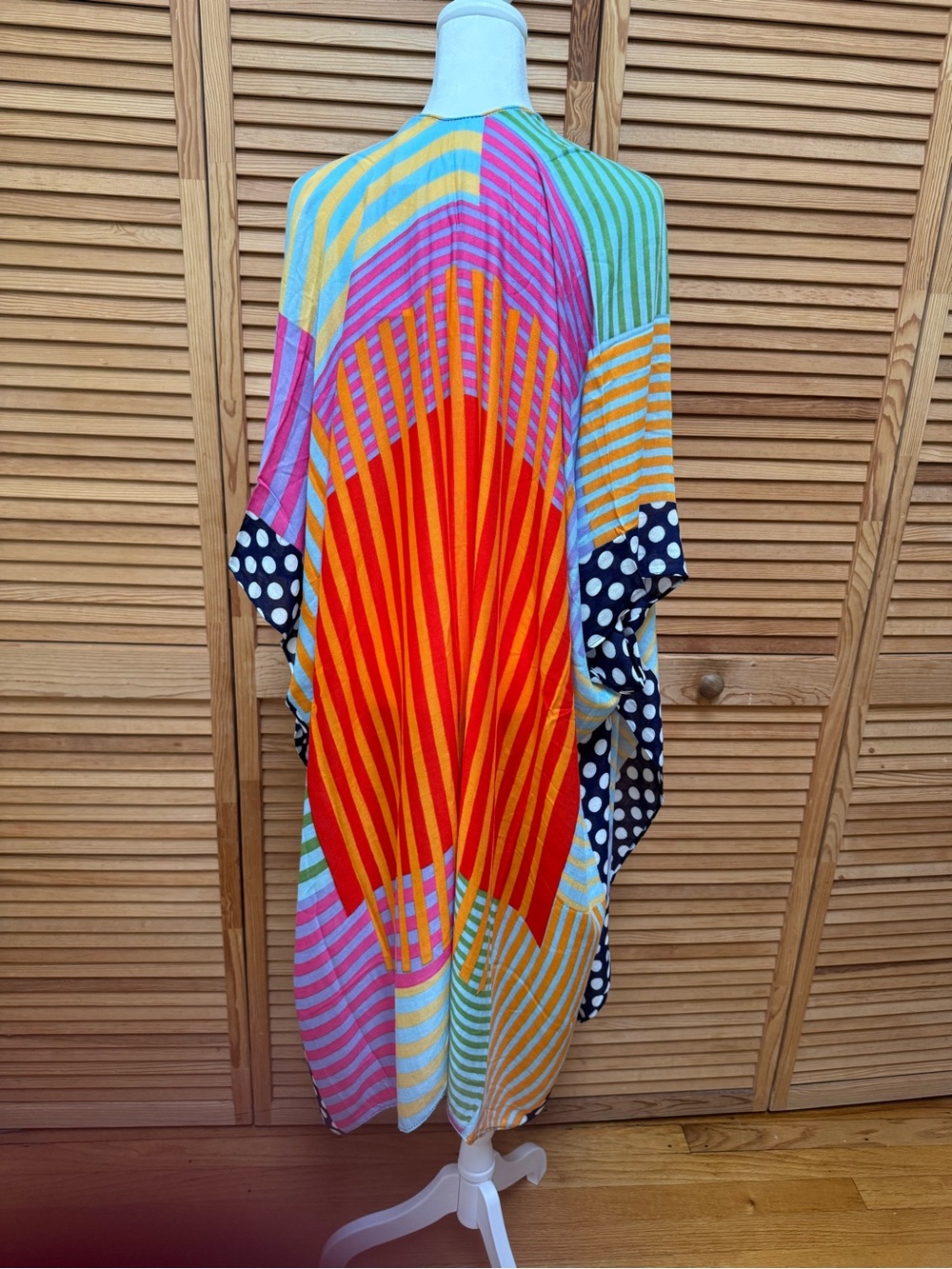 NWT LA Soul Patchwork Mixed Print Kimono Cardigan Open Front Boho Patchwork OS - Picture 4 of 8